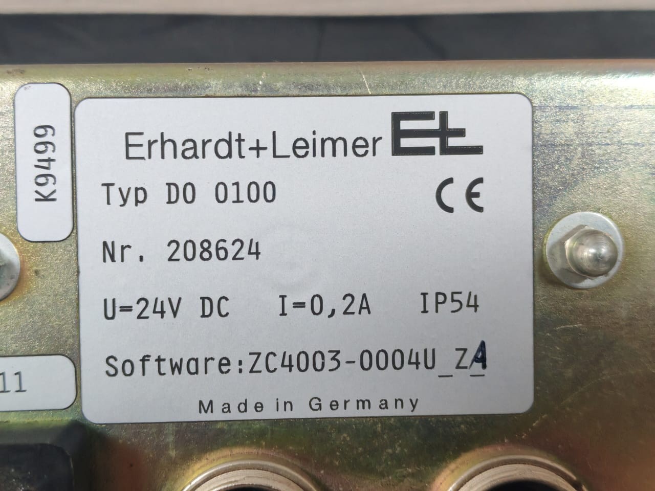 Erhard Leimer Et DO-1000 ZC4003-0004U-ZA Erhard Leimer Et DO-1000 CONTROL PANEL ZC4003-0004U-ZA 7
