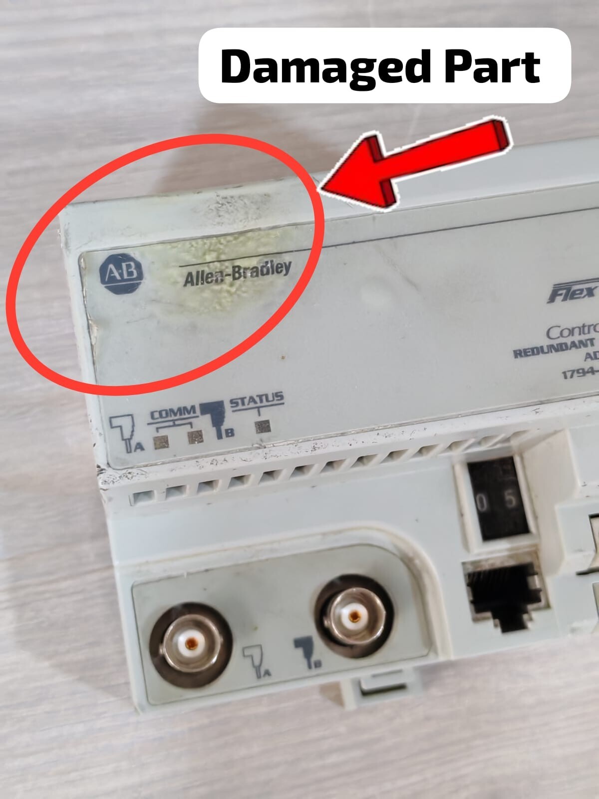 Allen-Bradley 1794-ACNR15 SER.C REV 4 F/W 4.3 ALLEN-BRADLEY 1794-ACNR15 SER.C REV 4 F/W 4.3 FLEX I/O CONTROLNET -W/ DAMAGED 5