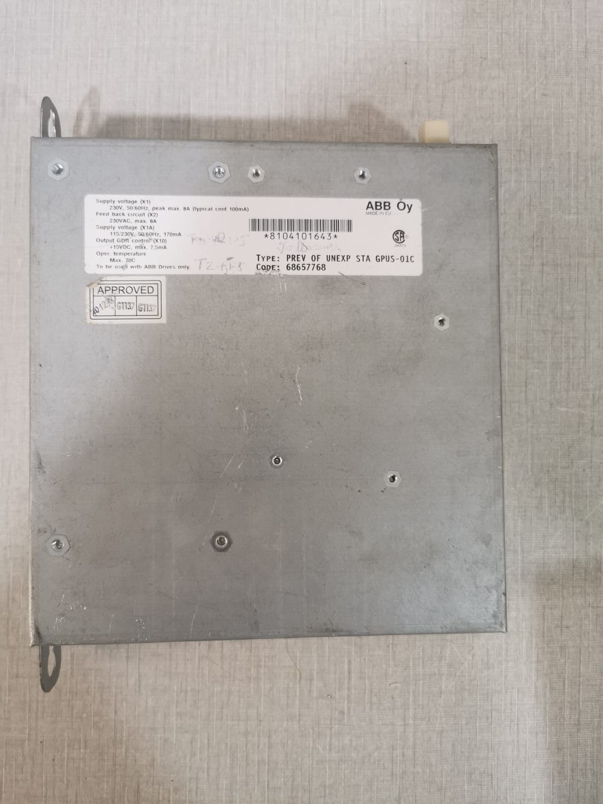 ABB 68657768 ABB Oy 68657768 PREV OF UNEXP STA GPUS-01C 7