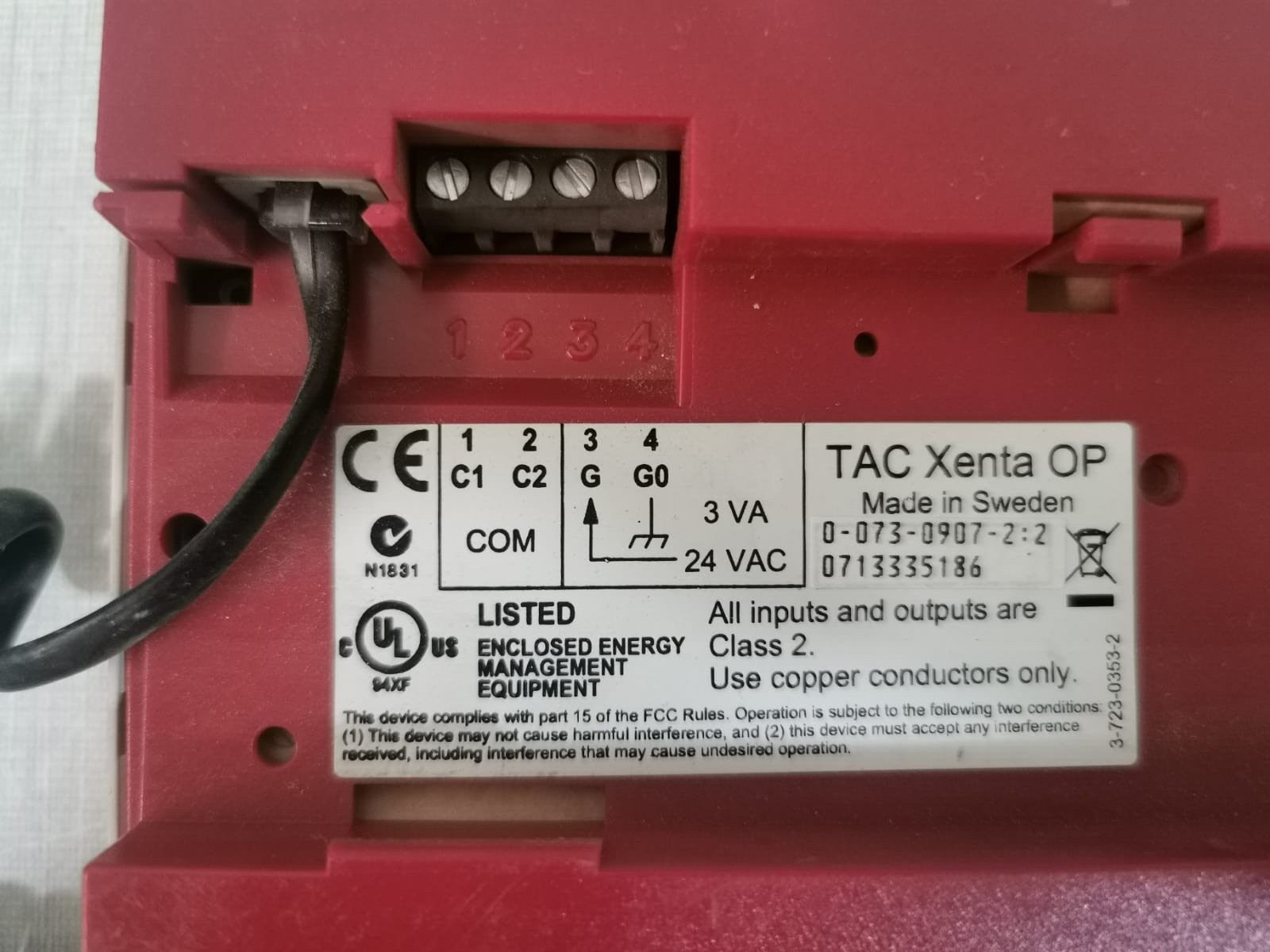 Schneider Electric XENTA-301 TAC Programmable TAC Xenta 301 with TAC Xenta OP 9