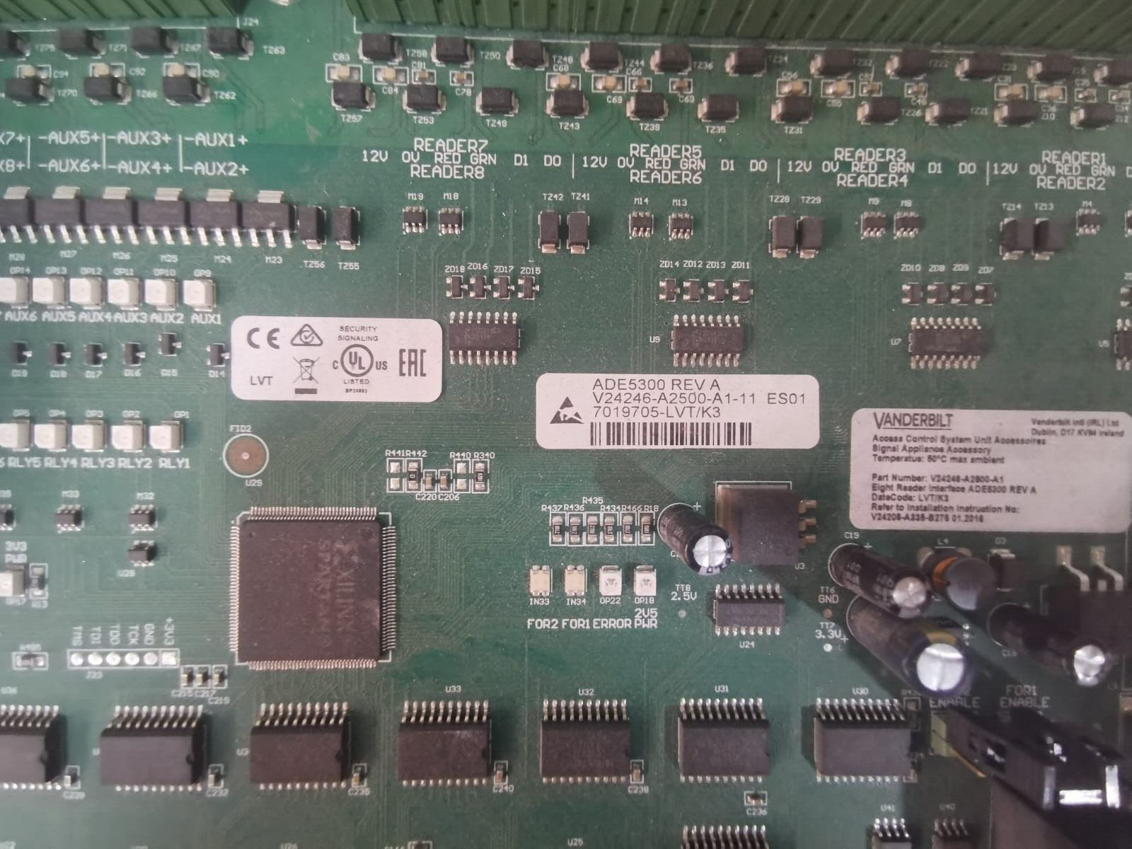 VANDERBILT ADE5300 REV A VANDERBILT ADE5300 REV A V2V248-A2500-A1 Control Board 3