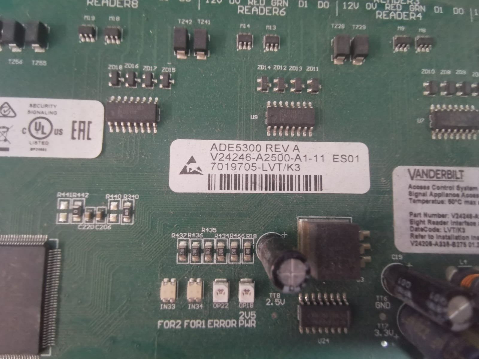 VANDERBILT ADE5300 REV A VANDERBILT ADE5300 REV A V2V248-A2500-A1 Control Board 4
