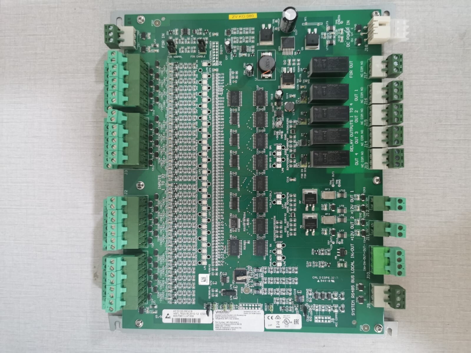VANDERBILT AFI5100 REV B VANDERBILT AFI5100 REV B V6FL7820-8CB10-12 ES01 Control Board 3