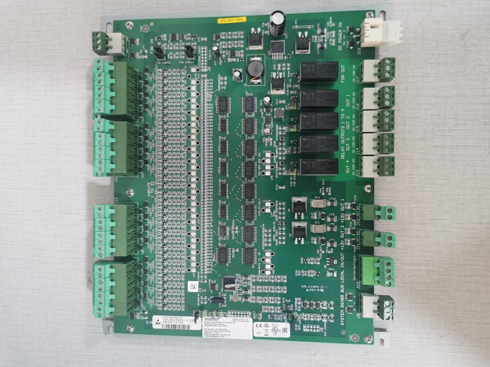 VANDERBILT AFI5100 REV B VANDERBILT AFI5100 REV B V6FL7820-8CB10-12 ES01 Control Board 5
