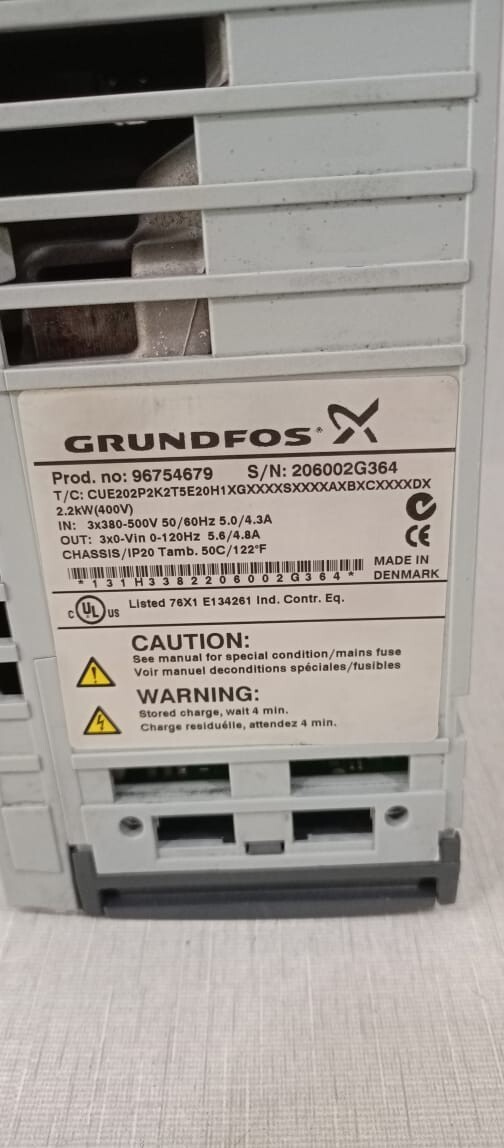 Grundfos CUE202P2K2T5E20H1XGXXXXSXXXXAXBXCXXXXDX GRUNDFOS CUE / CUE202P2K2T5E20H1XGXXXXSXXXXAXBXCXXXXDX Need change Screen 6