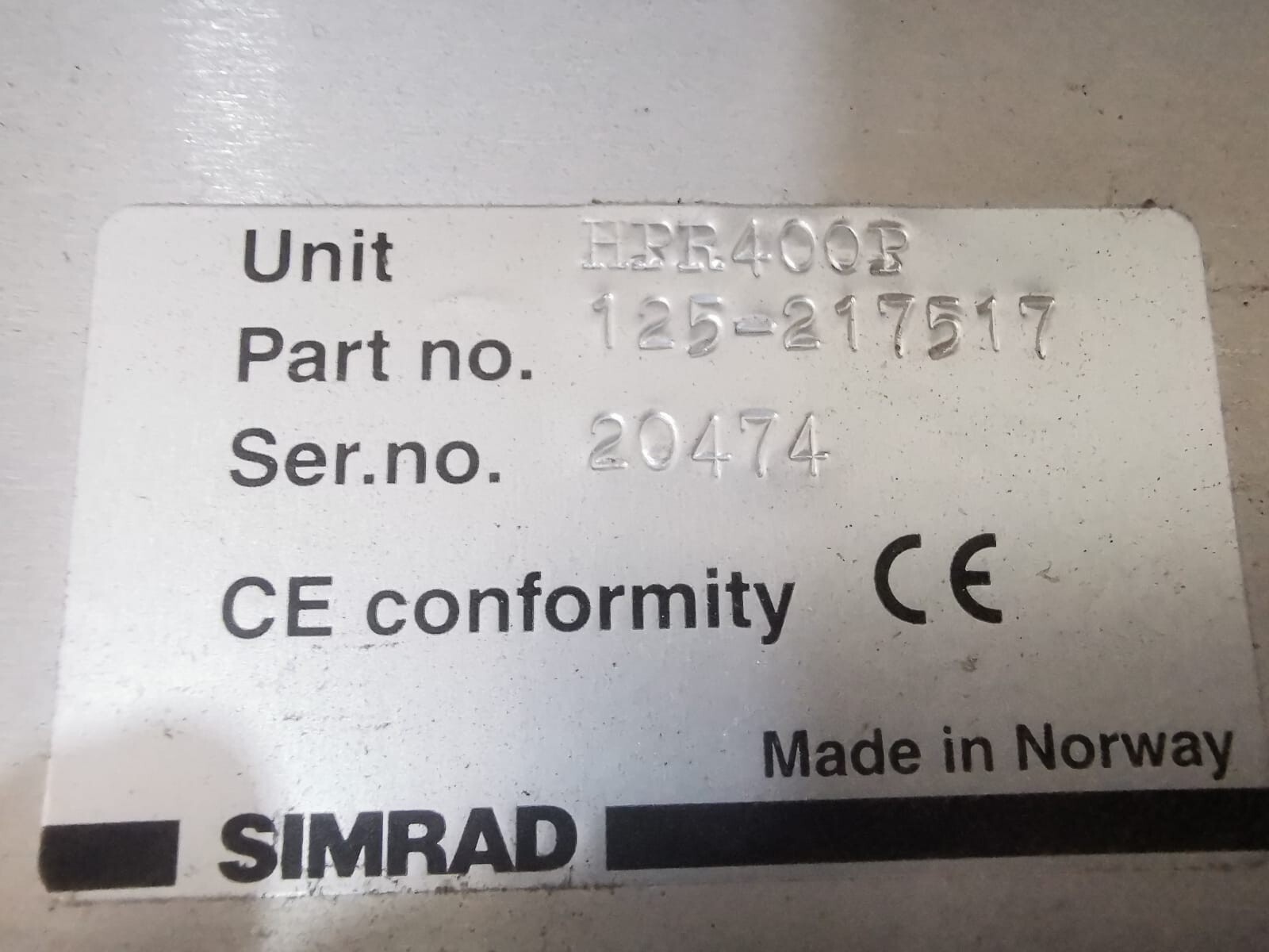 SIMRAD 125-217517 SIMRAD HPR 400 HYDROACOUSTIC POSITION REFERENCE 125-217517 9