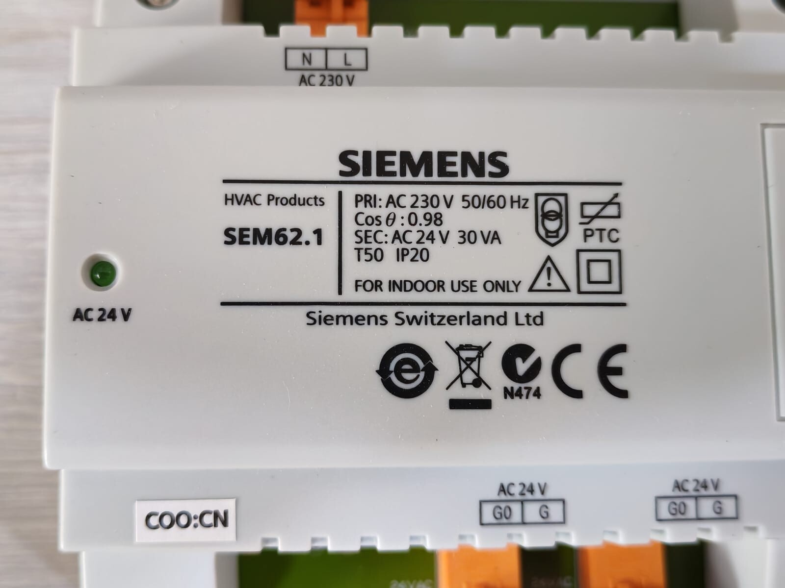 Siemens SEM62.1 SIEMENS SEM62.1 HVAC TRANSFORMER AC 230V 50/60Hz 3