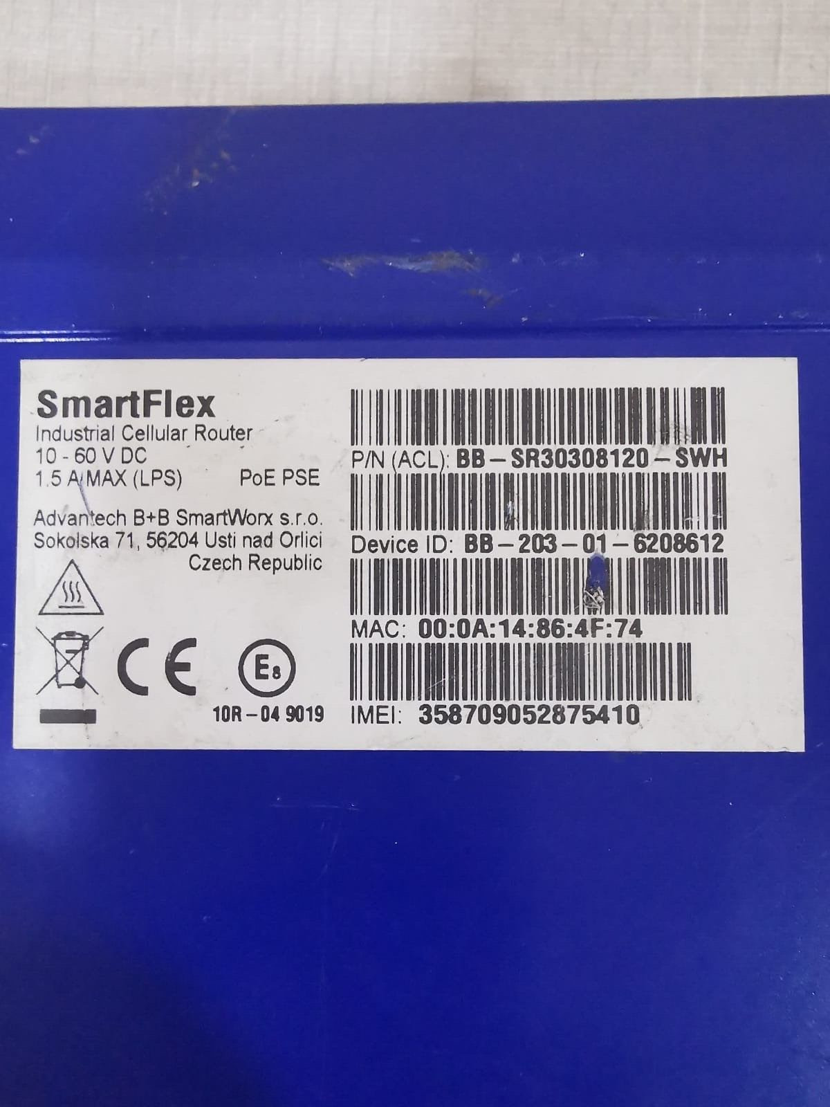 SmartFlex 10-60 VDC 1.5 AMAX (LPS) SmartFlex BB-SR3030812-SWH Industrial Cellular Router 10-60 VDC 1.5 AMAX (LPS) 2