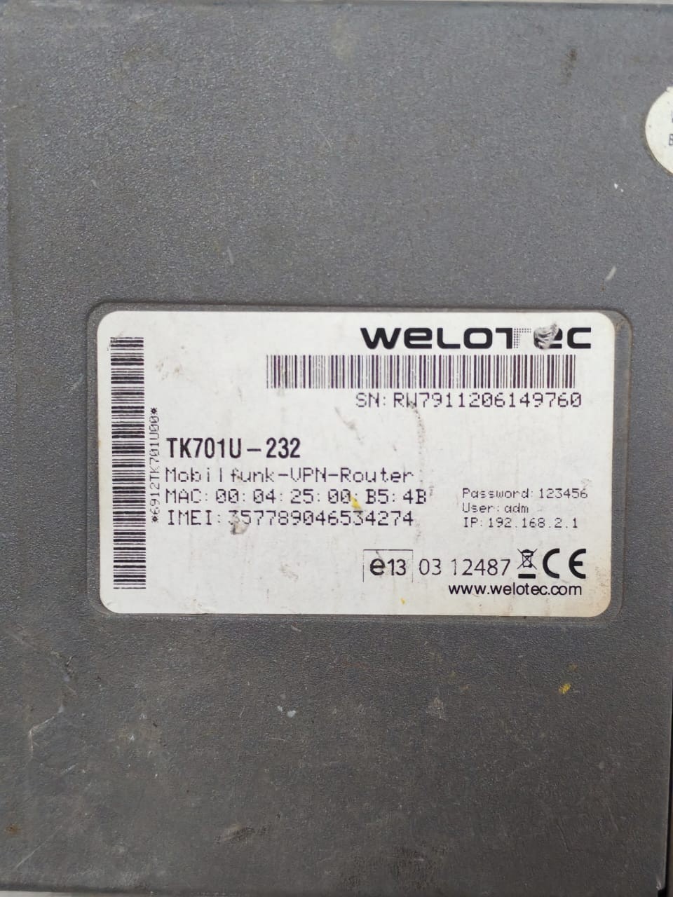 WELOTEC TK701U-232 WELOTEC TK701U-232 VPN Router 5