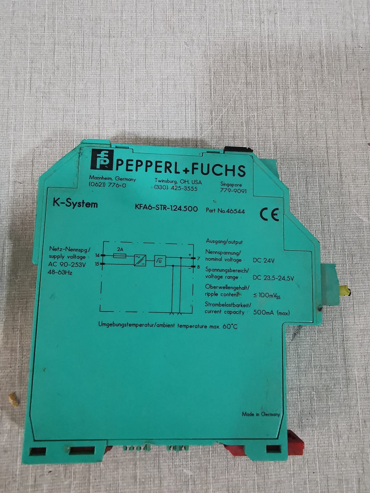Pepperl+Fuchs STR-124 PEPPERL+FUCHS KFA6-STR-124.500 P/N: 46544 Power Supply - BURNT 3