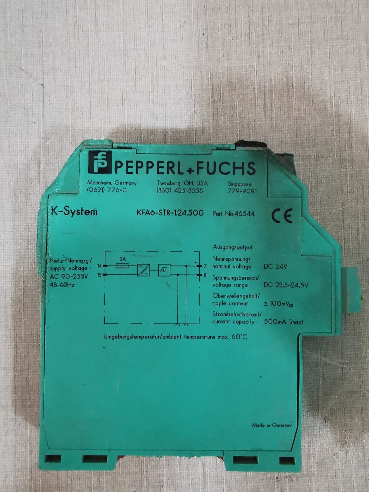 Pepperl+Fuchs STR-124 PEPPERL+FUCHS KFA6-STR-124.500 P/N: 46544 Power Supply - BURNT 4