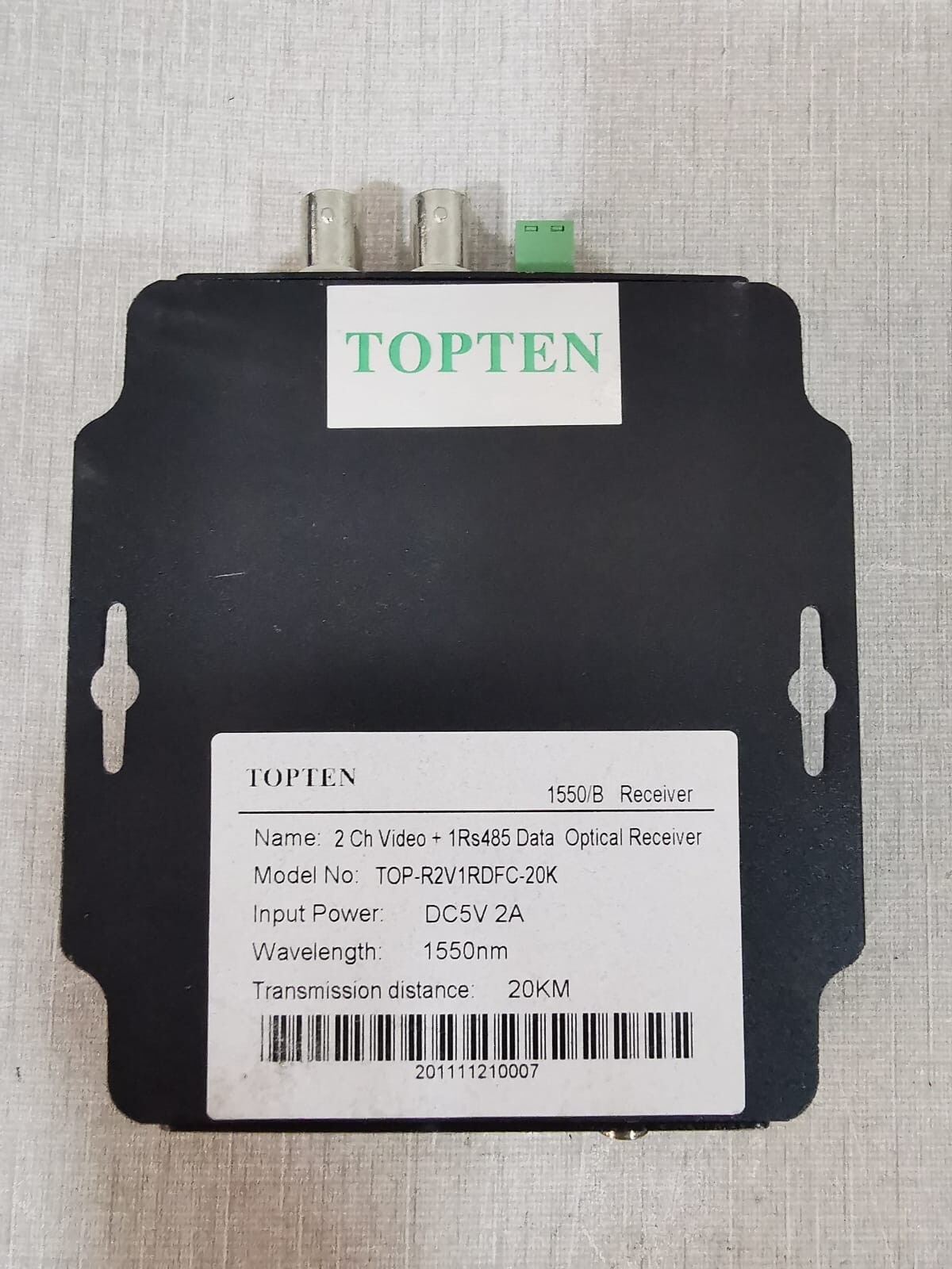 TOPTEN TOP-R2V1RDFC-20K TOPTEN TOP-R2V1RDFC-20K VIDEO AUDIO DATA CONVERTER Transmitter & Receiver 5