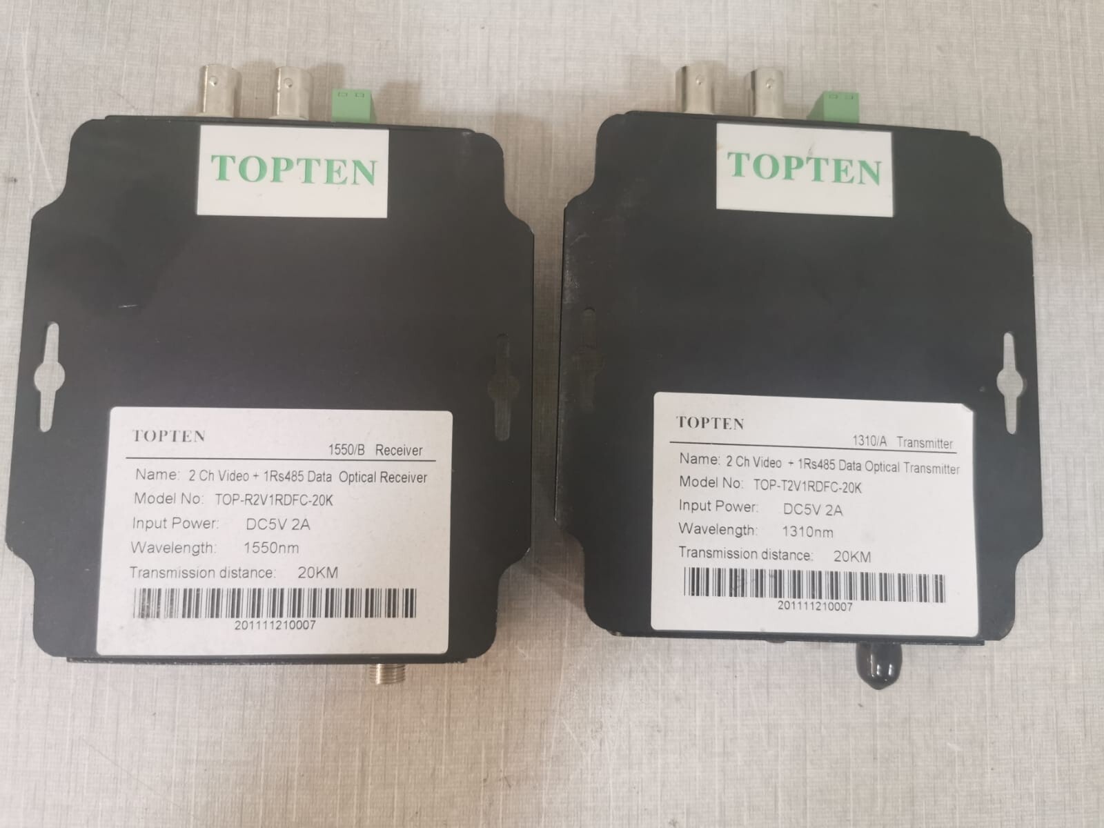 TOPTEN TOP-R2V1RDFC-20K TOPTEN TOP-R2V1RDFC-20K VIDEO AUDIO DATA CONVERTER Transmitter & Receiver 7