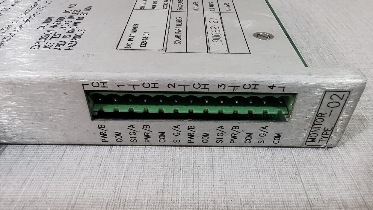 Bently Nevada 132418-01 Bently Nevada 132418-01 4 CHANNEL MONITOR SOLAR TURBINES 190662-27 6