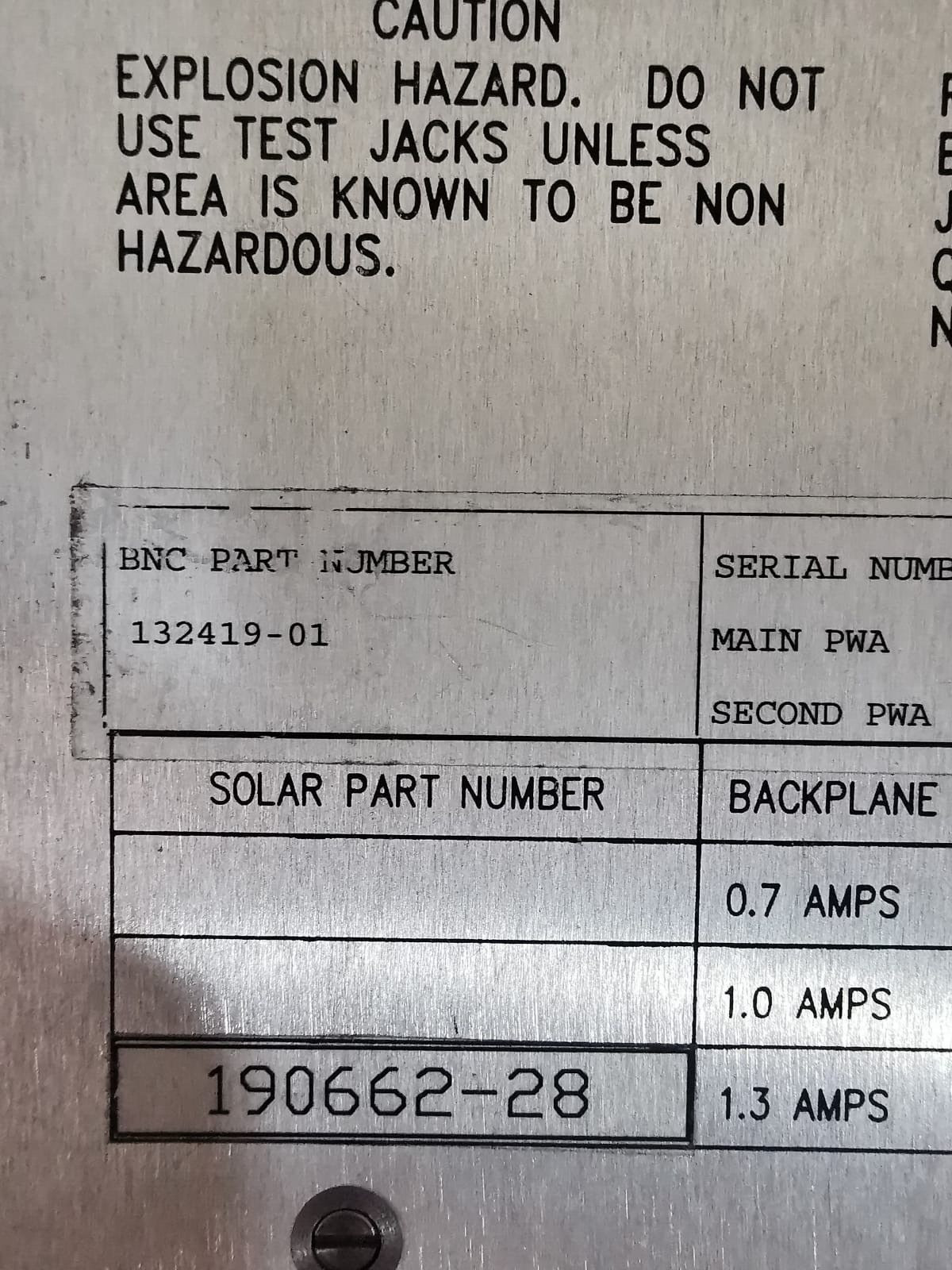 Bently Nevada 132419-01 Bently Nevada 132419-01 4Channel Monitor Solar Turbines 190662-28 3