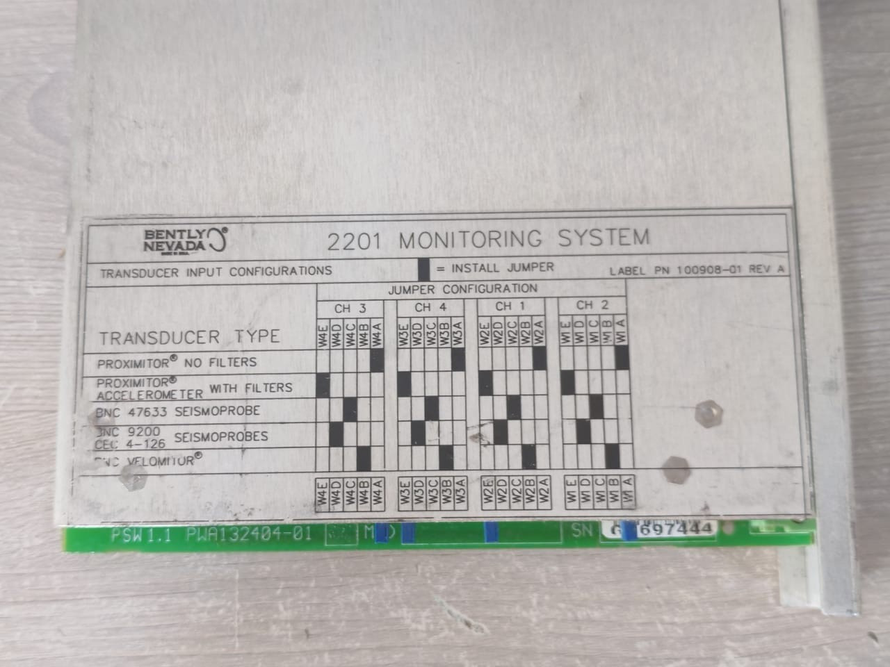Bently Nevada 132419-01 Bently Nevada 132419-01 4Channel Monitor Solar Turbines 190662-28 5