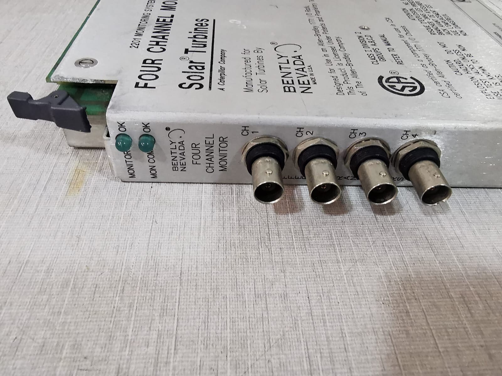 Bently Nevada 132419-01 Bently Nevada 132419-01 4Channel Monitor Solar Turbines 190662-28 9
