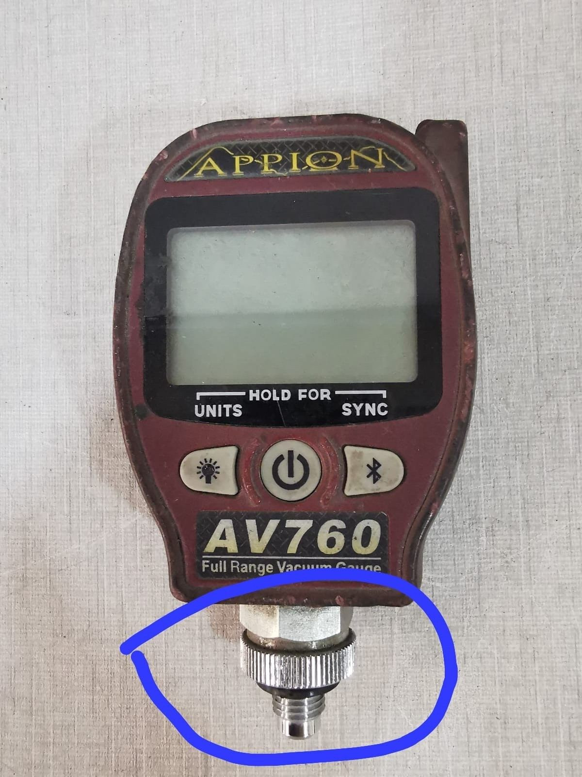 APPION AV760 APPION AV760 Full Range Vacuum Gauge Without Cover Down 5