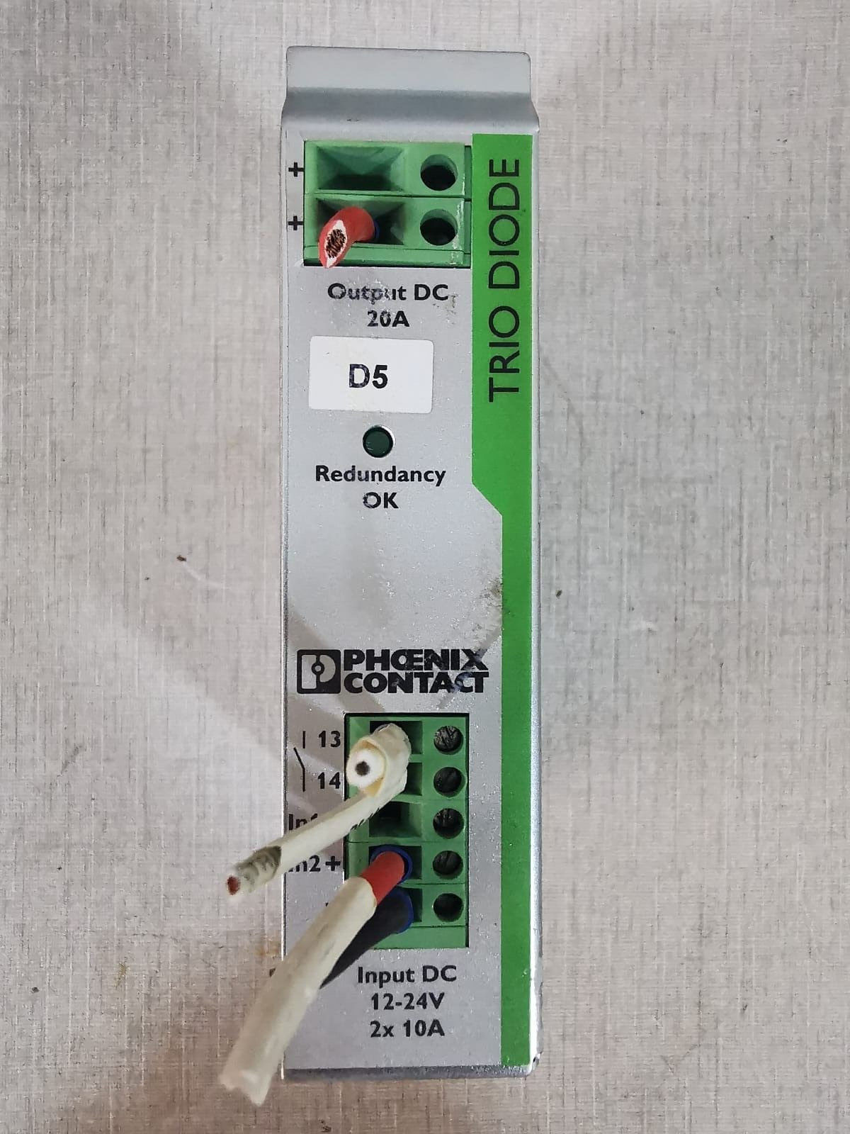 PHOENIX CONTACT TRIO-DIODE/12-24DC/2x10/1x20 Series Redundancy Module