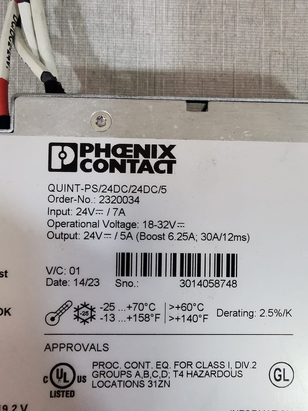 Phoenix Contact QUINT-PS/24DC/24DC/5 PHOENIX CONTACT QUINT-PS/24DC/24DC/5 POWER CONVERTER 2