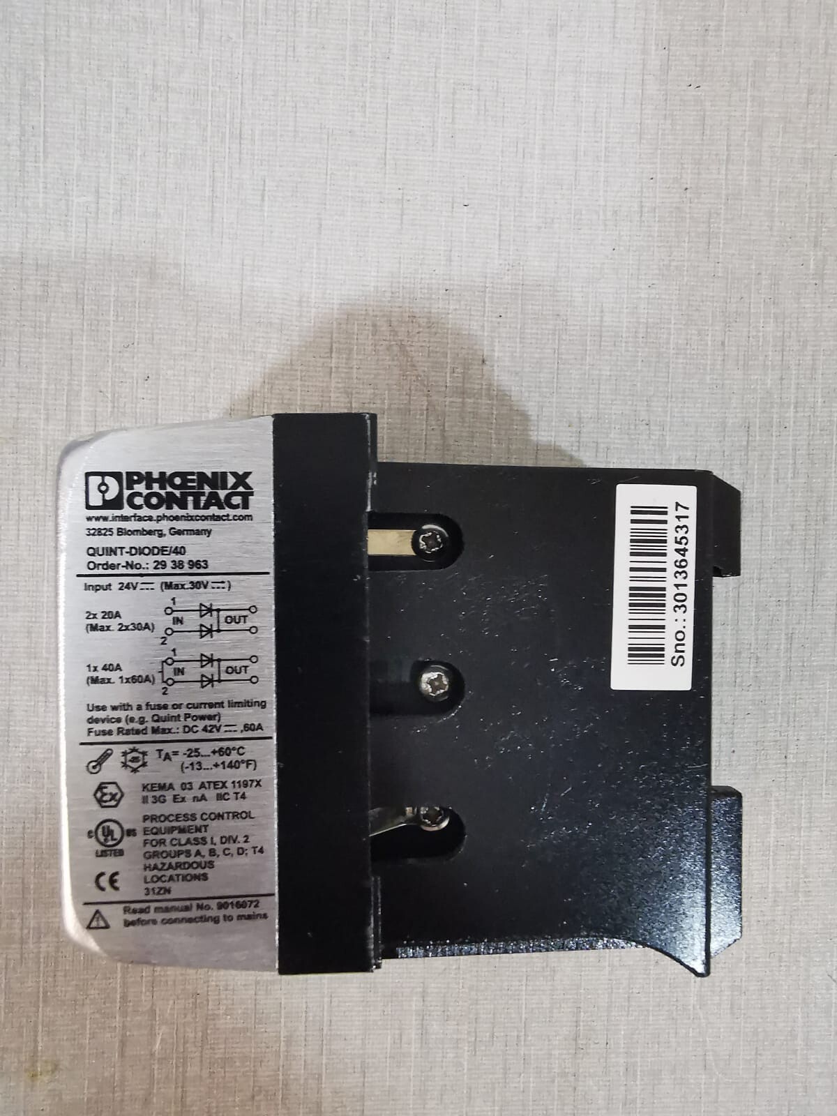 Phoenix Contact QUINT-DIODE/40 PHOENIX CONTACT QUINT-DIODE/40 MODULE 5