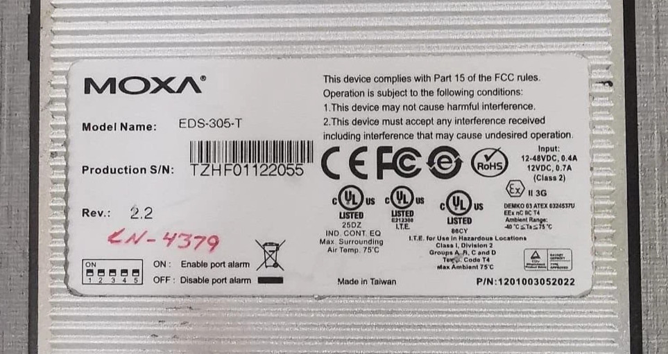 Moxa EDS-305-T MOXA EDS-305-T EtherDevice Switch 4