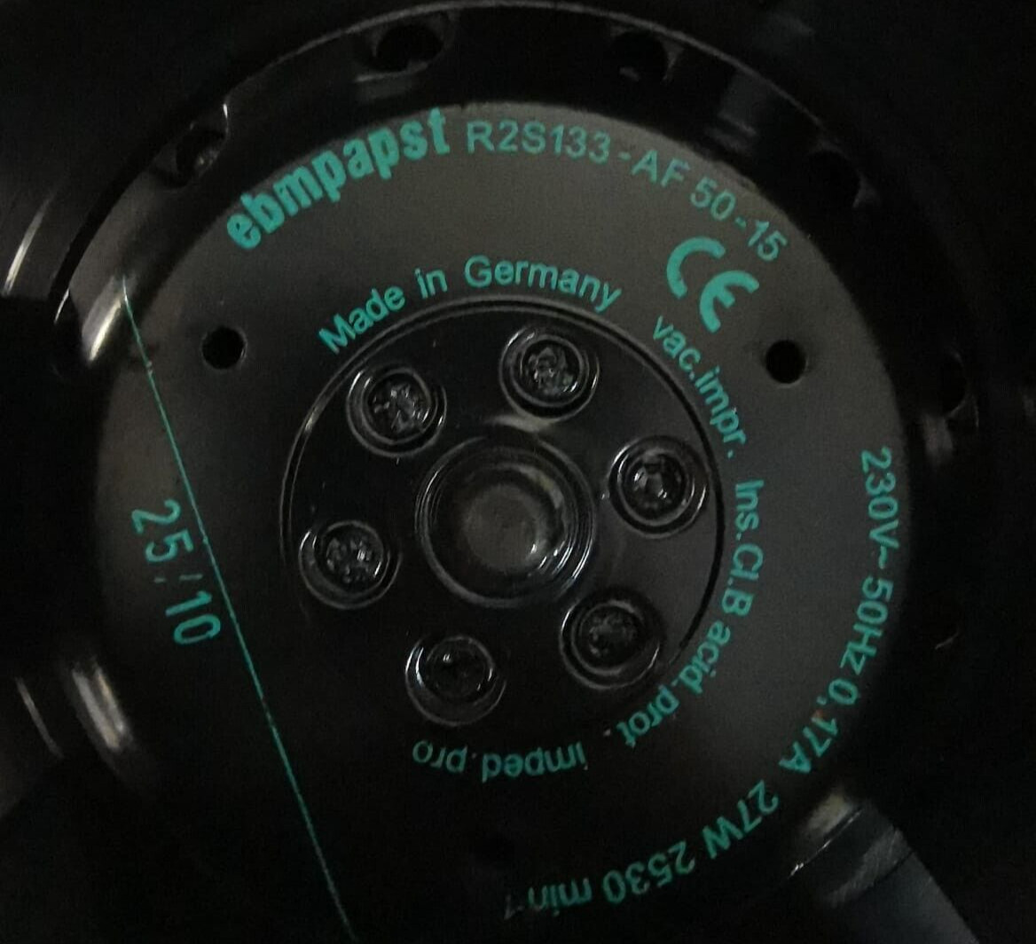 Ebmpapst R2S133-AF 50-15 Ebmpapst R2S133-AF 50-15 230V-50HZ 0,17A 27W 2530 MIN 1 Series Centrifugal Fan 2