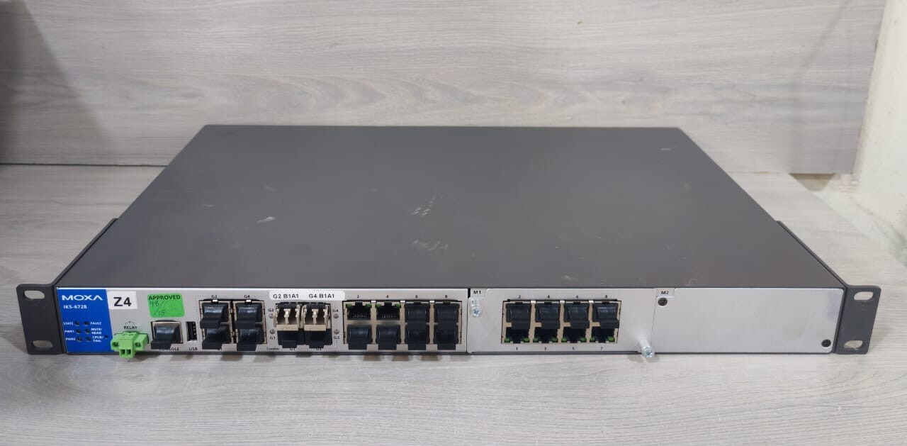 MOXA IKS-6728-4GTXSFP-HV-HV-T PN:3093000000961 REV.1.2.0 Gigabit Switch