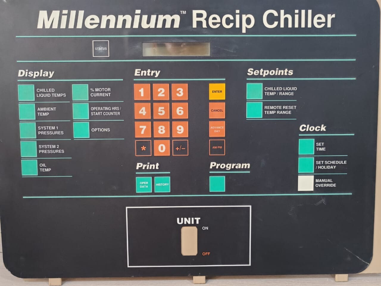 YORK YK-024-26108-000 REV B YORK YK-024-26108-000 REV B MILLENNIUM RECIP CHILLER KEYPAD CONTROL DISPLAY 5