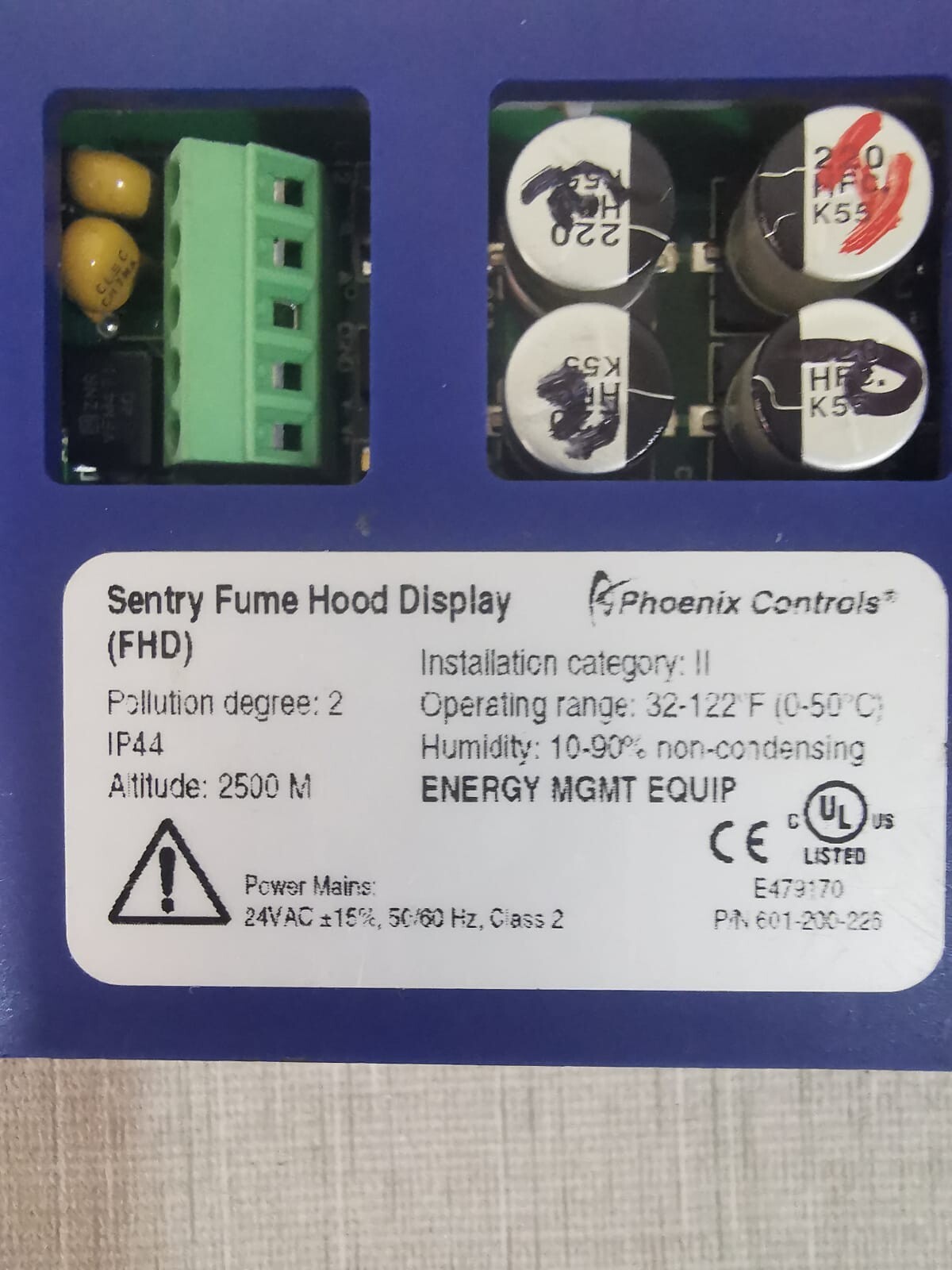Phoenix Controls HOOD ID:2301-F Phoenix Controls HOOD ID:2301-F Sentry Fume Hood Display 2