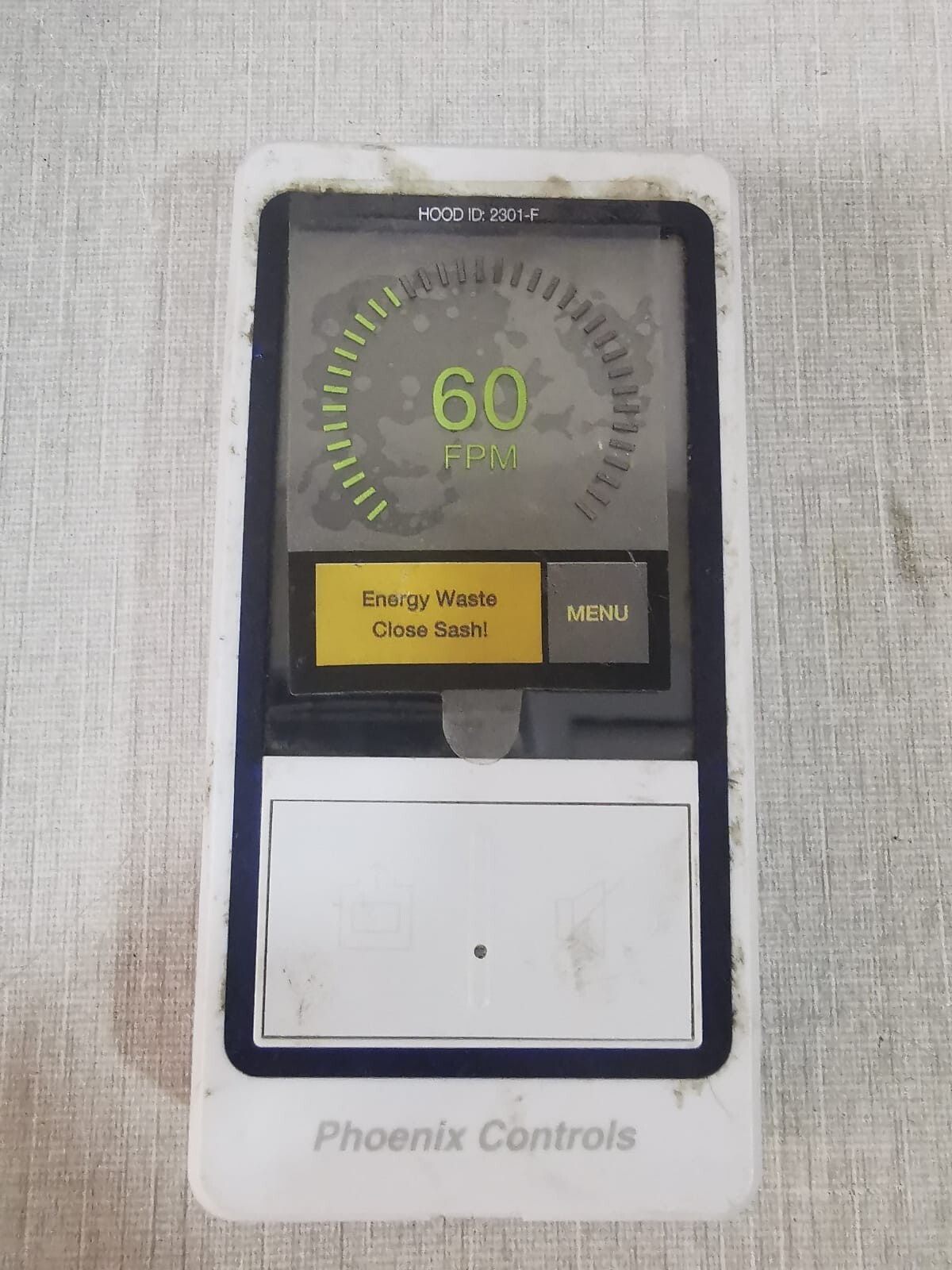 Phoenix Controls HOOD ID:2301-F Sentry Fume Hood Display