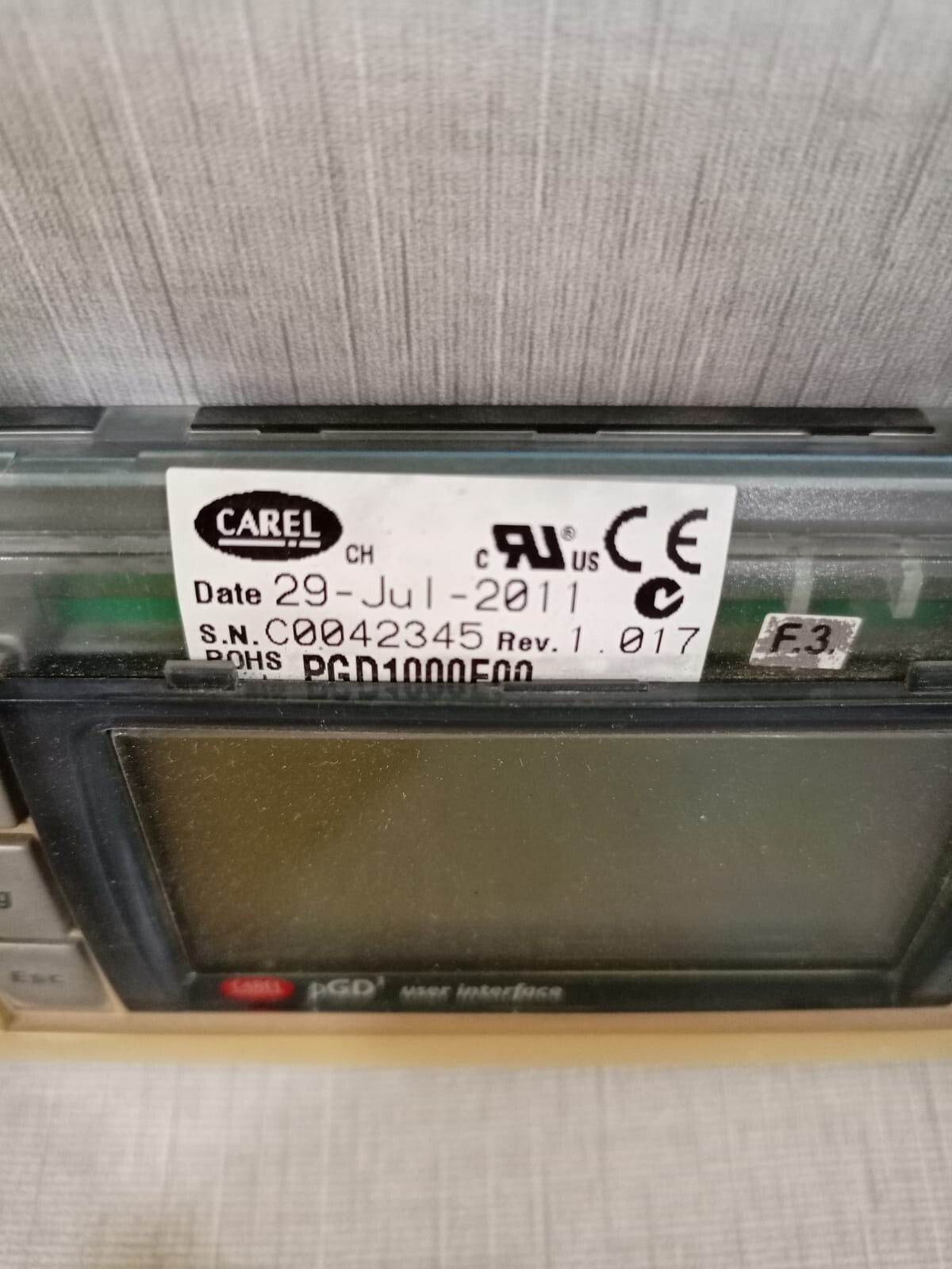 Carel PGD1000F00 CAREL PGD1000F00 Display Hand Board Broken Frame 2