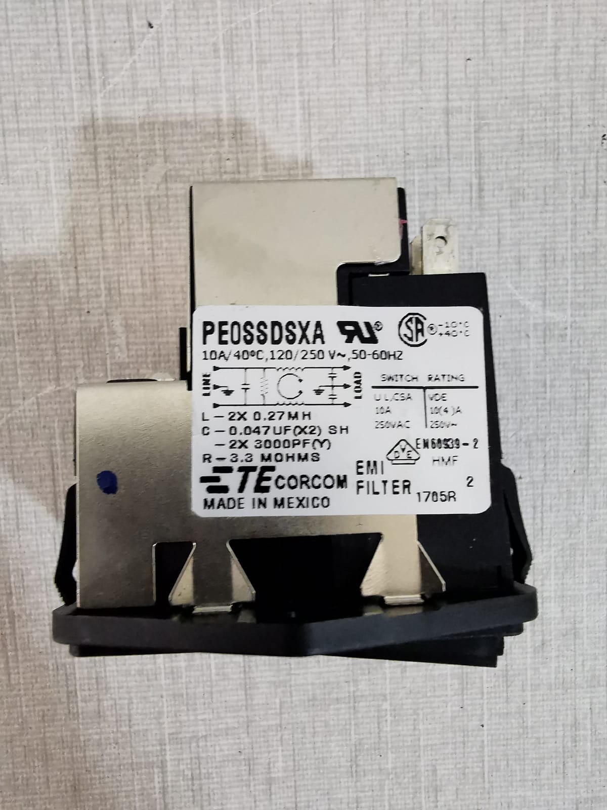 UNKNOWN PEOSSDSXA TE CONNECTIVITY CORCOM PEOSSDSXA POWER ENTRY MODULE 2