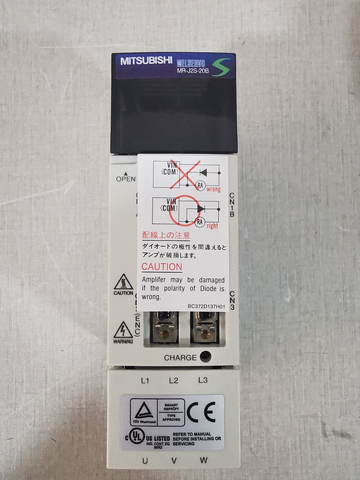 Mitsubishi MR-J2S-20B MITSUBISHI MR-J2S-20B Servo Driver 200W 230V 50-60Hz 2