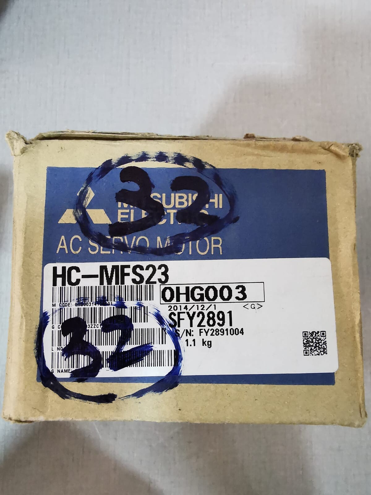 Mitsubishi HC-MFS23 MITSUBISHI HC-MFS23 AC SERVO MOTOR 120V 6
