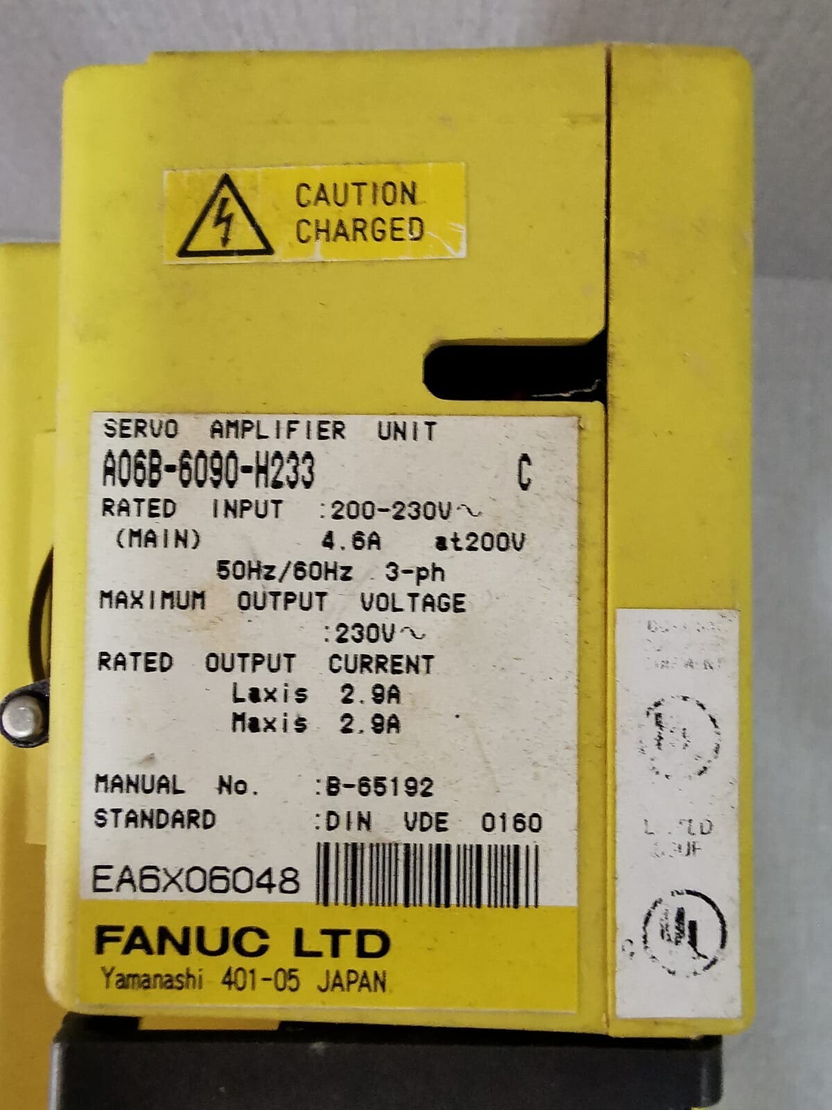 Fanuc A06B-6090-H233 FANUC A06B-6090-H233 SERVO AMPLIFIER UNIT 6