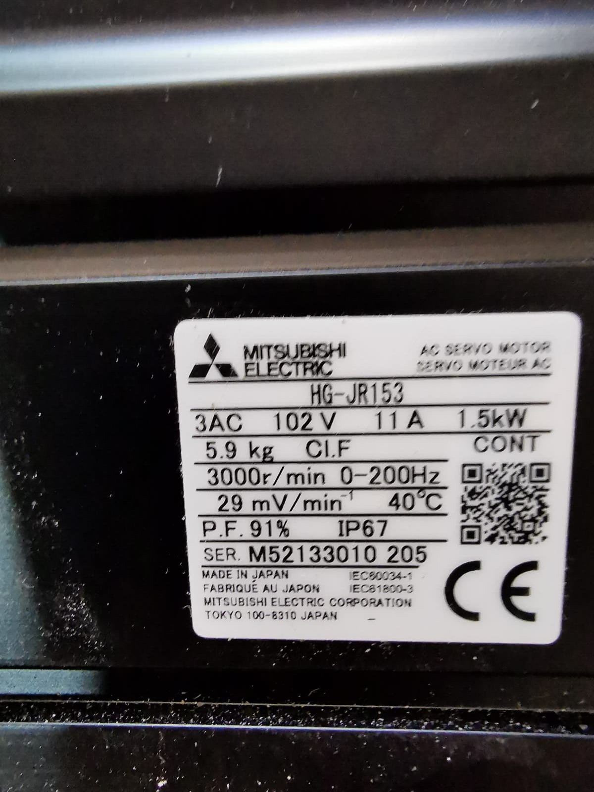 Mitsubishi HG-JR153 MITSUBISHI HG-JR153 AC SERVO MOTOR 4