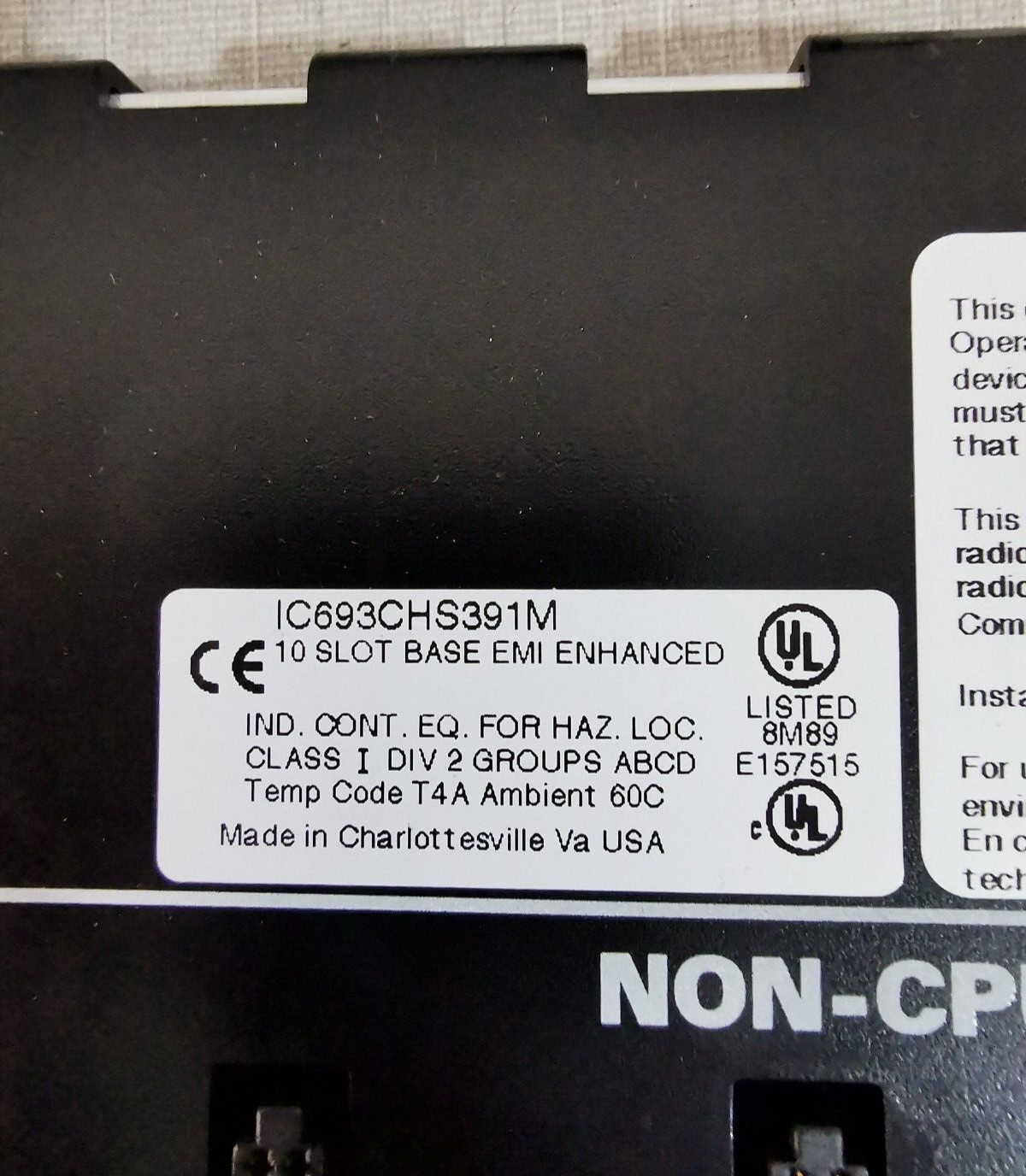 GE IC693CHS391M GE Fanuc IC693CHS391M PLC Programmable Controller 2
