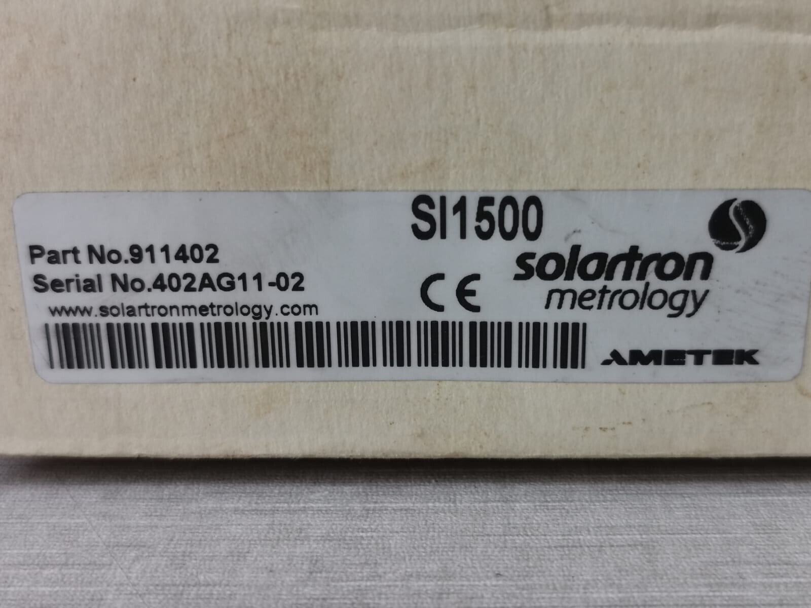 AMETEK SOLARTRON SI1500 AMETEK SOLARTRON SI1500 POWER SUPPLY DC 24V 20VA MAX 10
