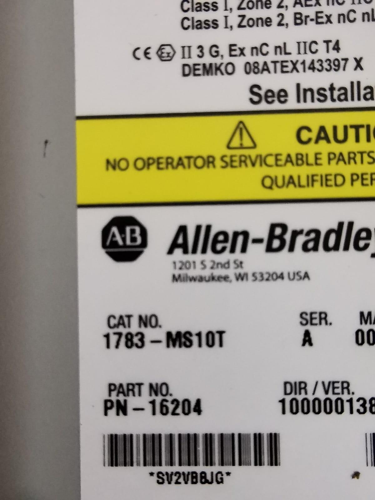 Allen Bradley 1783-MS10T PN-16204 Allen Bradley STRATIX 8000 Ethernet Managed Switch 1783-MS10T / PN-16204 4