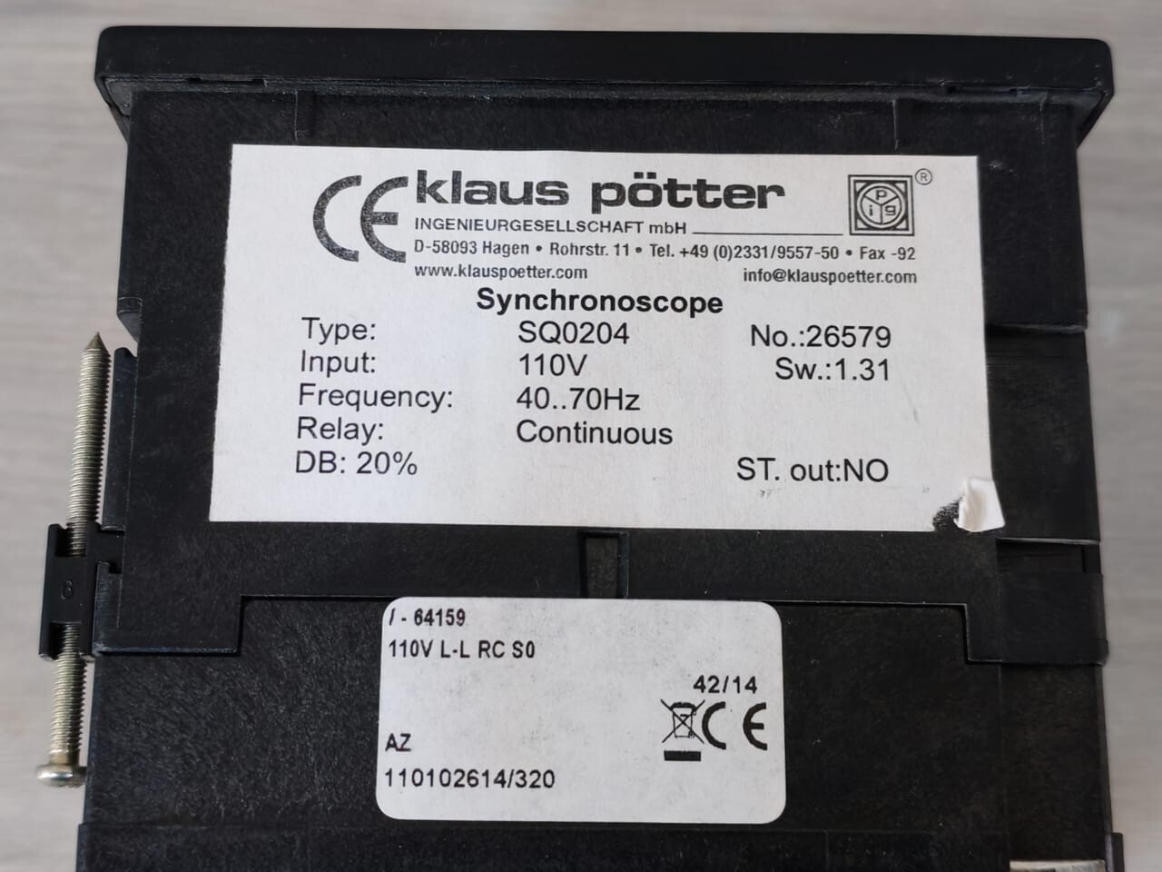 Klaus Potter SQ0204 Klaus Potter SQ0204 Synchronoscope 7