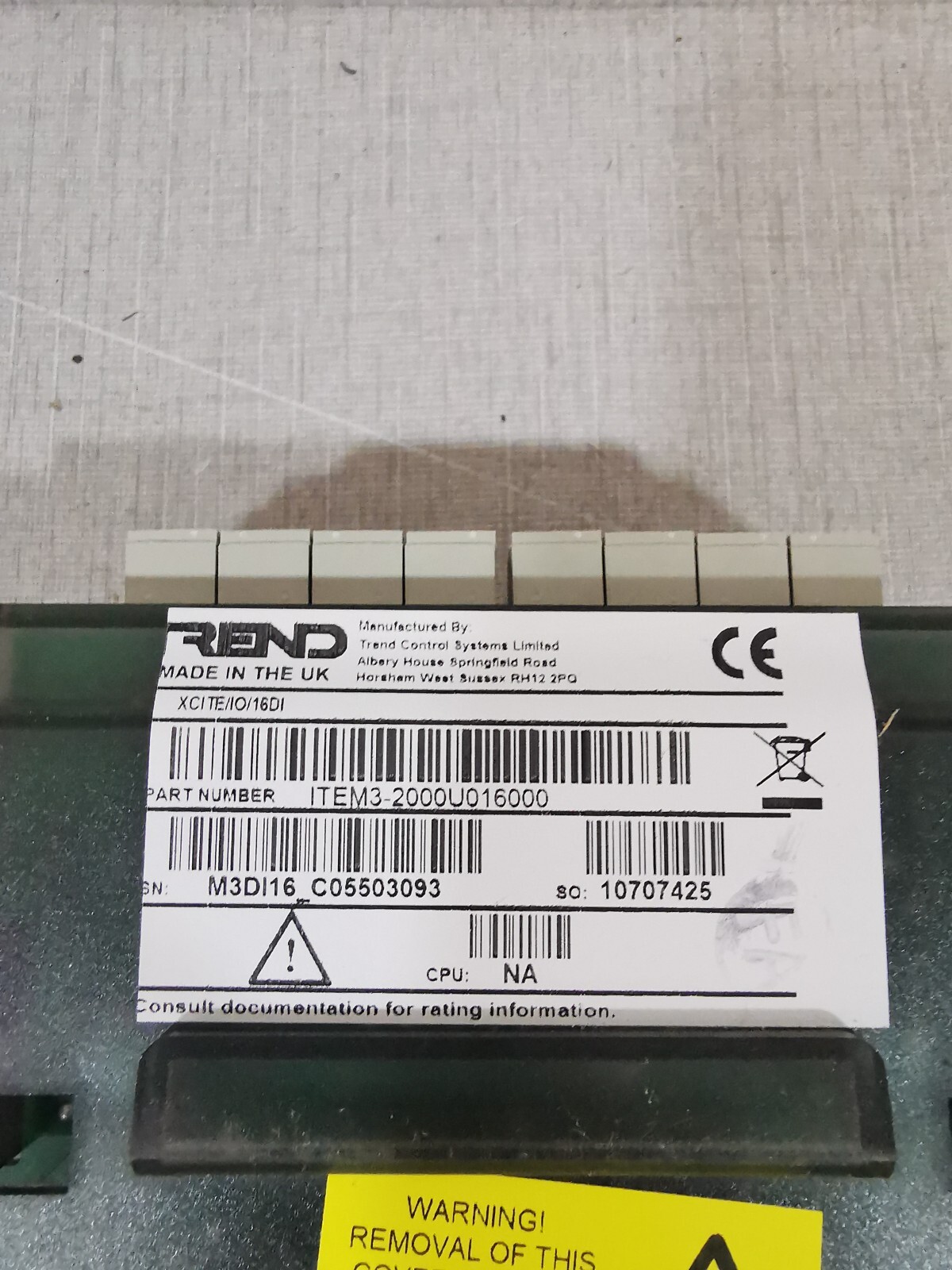 Trend ITEM3-2000U016000 TREND XCITE 16DI ITEM3-2000U016000 CONTROLLER 4