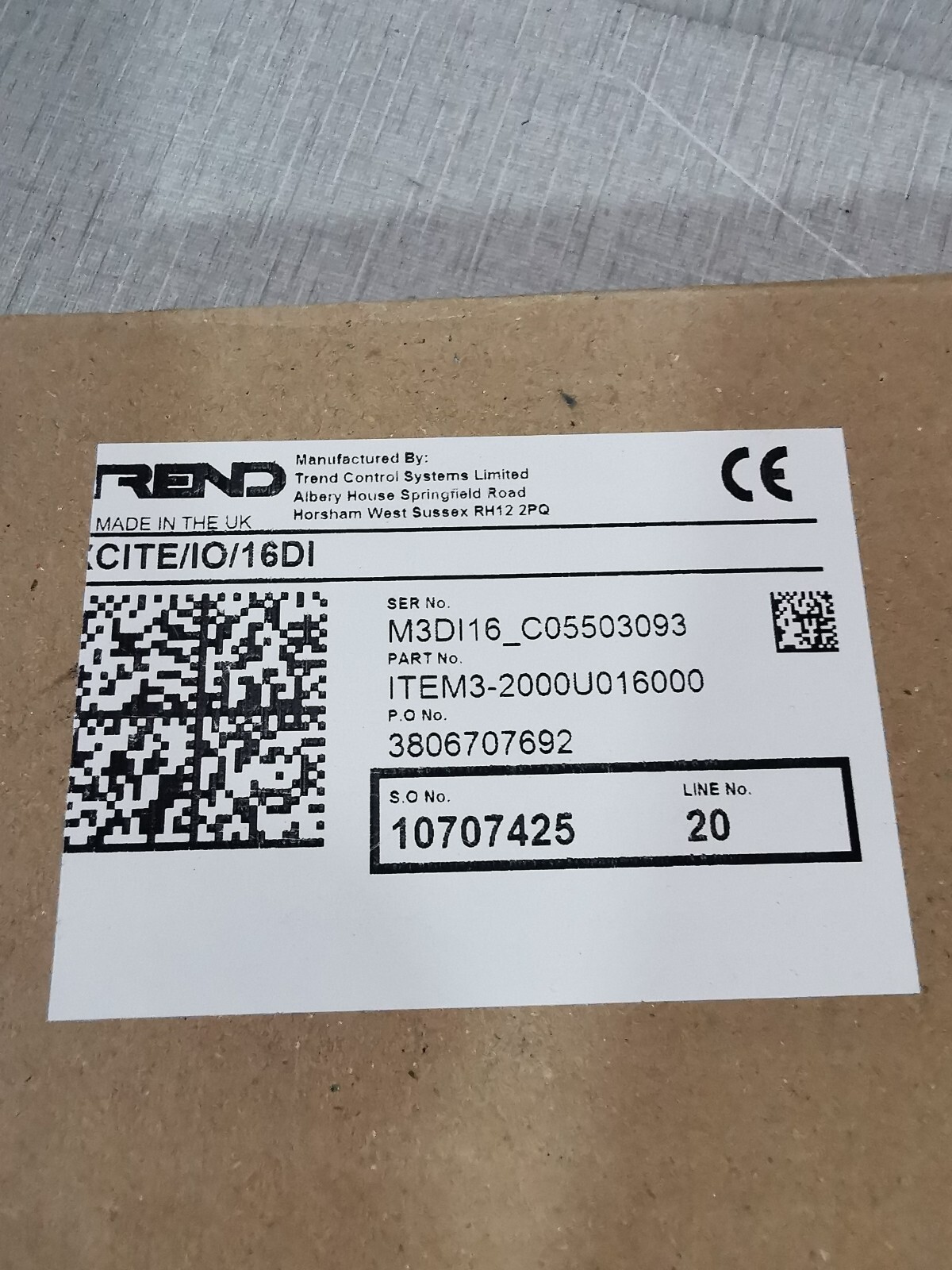 Trend ITEM3-2000U016000 TREND XCITE 16DI ITEM3-2000U016000 CONTROLLER 8