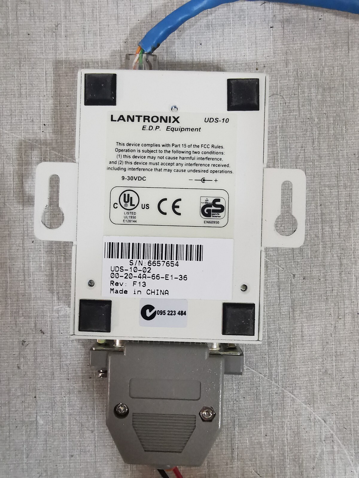 LOYTEC UDS-10-02 REV.F13 LANTRONIX UDS-10/ UDS-10-02 REV.F13 EXTERNAL DEVICE SERVER 3