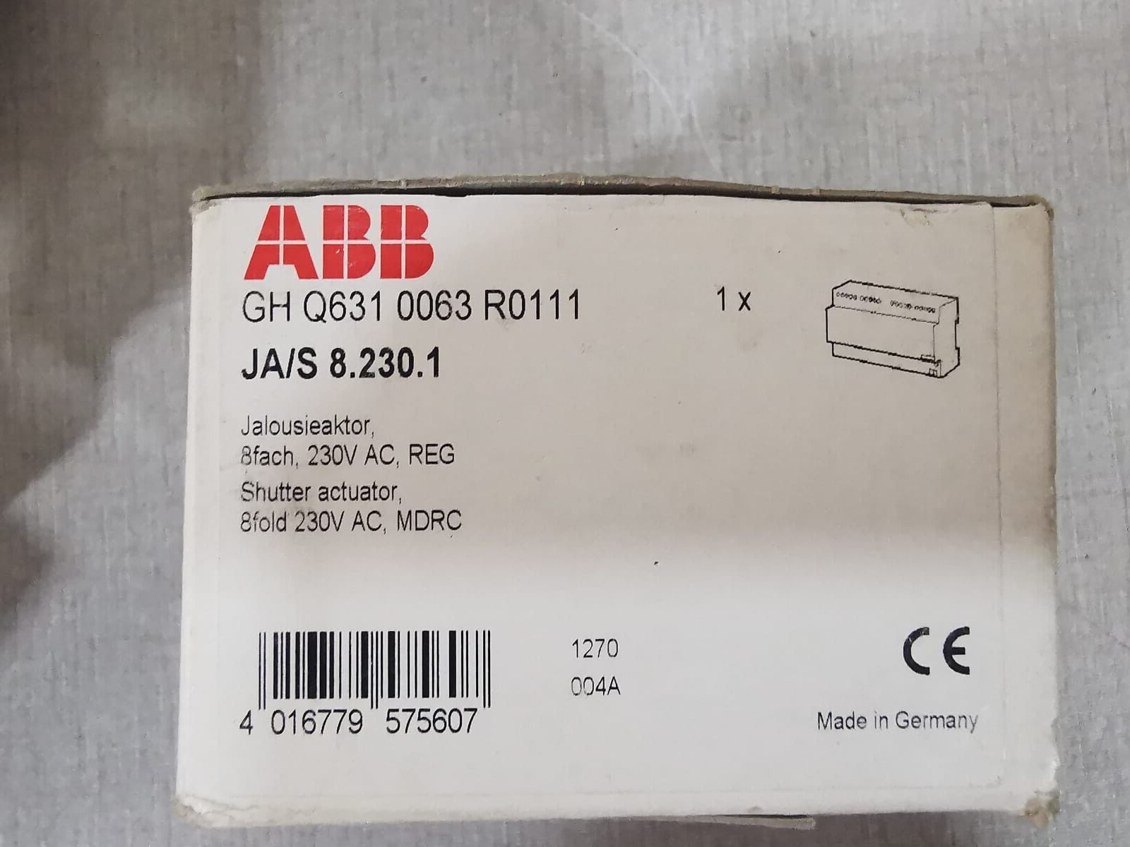 ABB GH Q631 0063 R0111 ABB JA/S 8.230.1 GH Q631 0063 R0111 SHUTTER ACTUATOR 230VAC 5