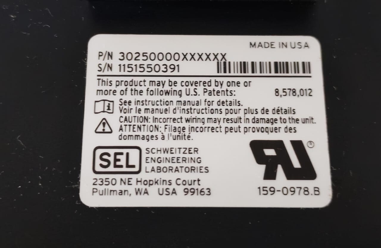 SEL 30250000XXXXXX SEL-3025 30250000XXXXXX SERIAL SHIELD 6