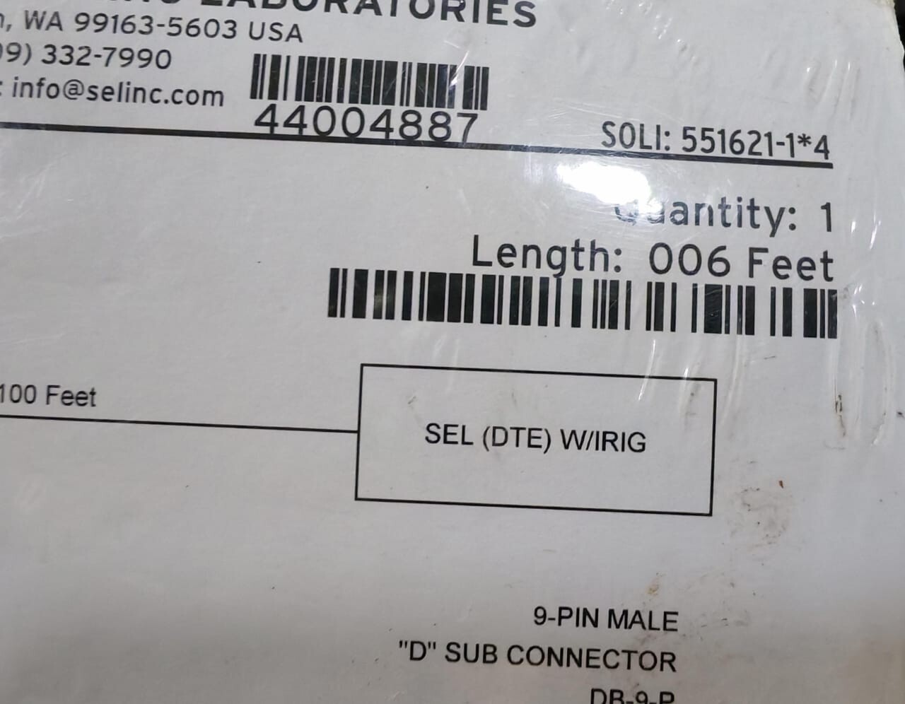 SEL C273A SEL C273A 9-PIN MALE D SUB CONNECTOR 006 FEET 6