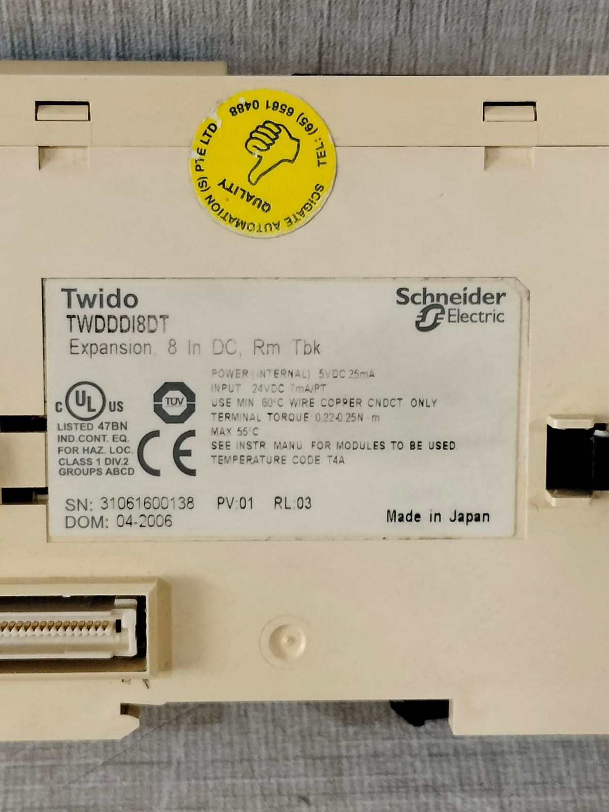 Schneider Electric TWDDRA16RT SCHNEIDER ELECTRIC Twido TWDDDI8DT DC IN / TWDDRA16RT RELAY OUT Expansion Module 7