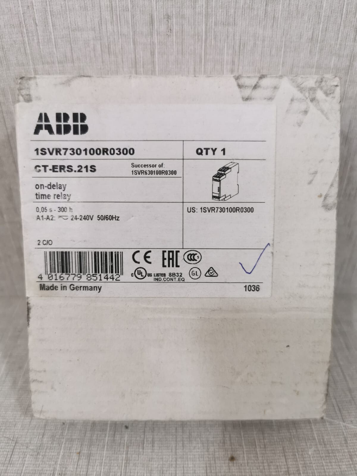 ABB 1SVR730100R0300 ABB CT-ERS.21S TIME RELAY 1SVR730100R0300 2