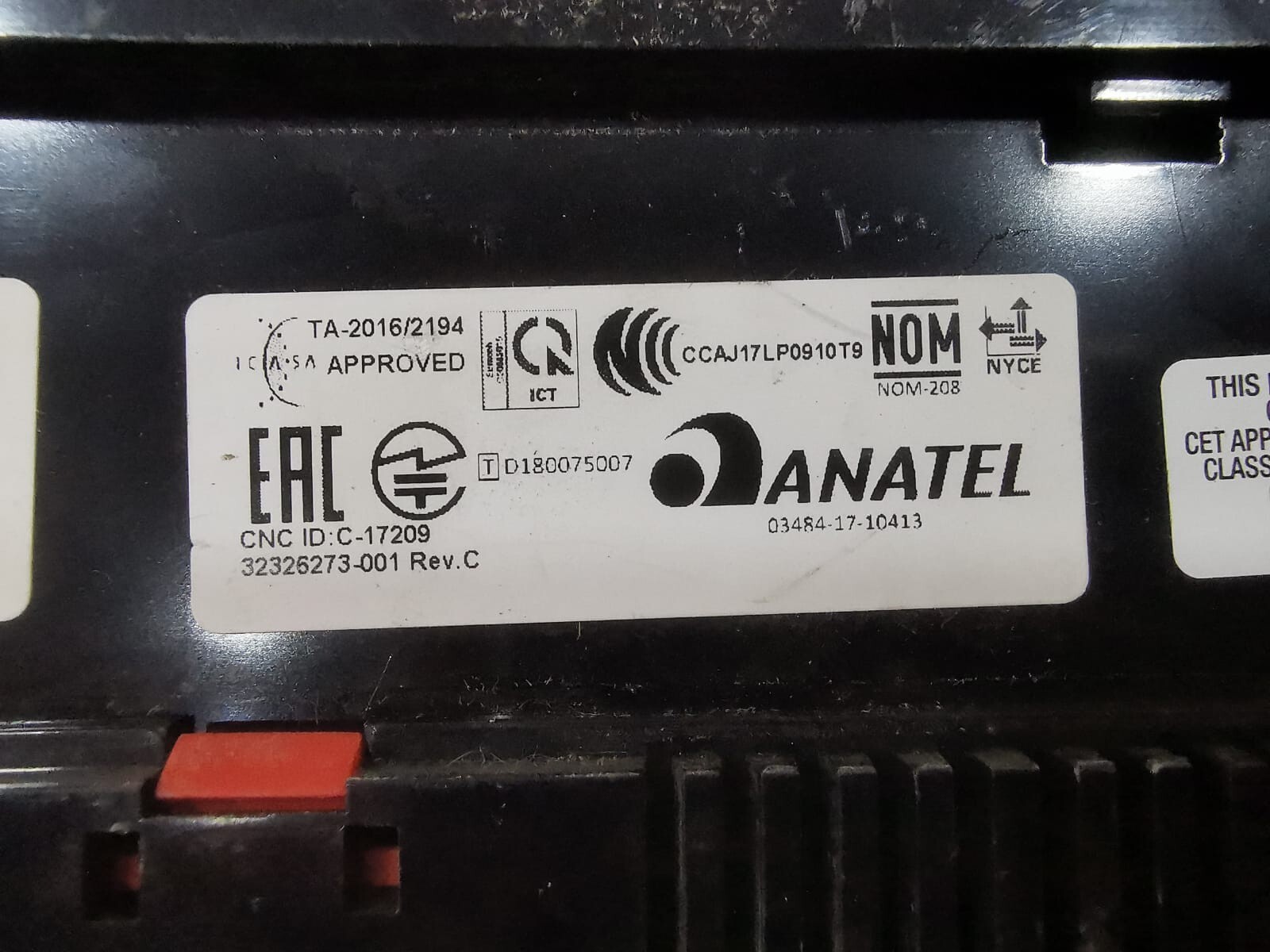 ANATEL 32326273-001 Rev.C ANATEL 12977 CONTROLLER 32326273-001 Rev.C 6
